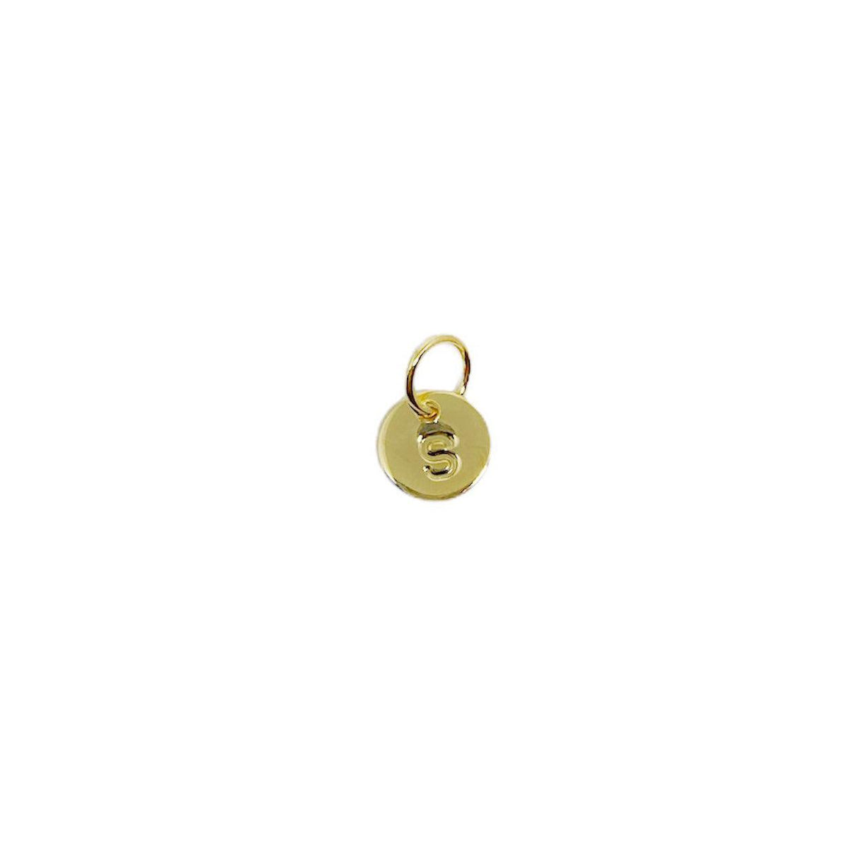 Initial Letter Round 6mm Charm in 18K gold-filled, view 25