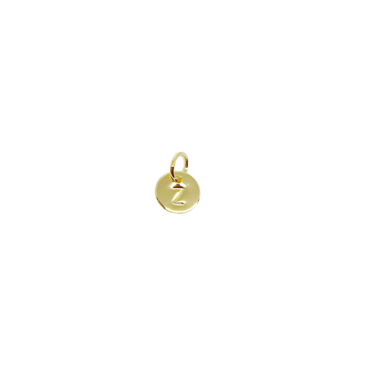 Initial Letter Round 6mm Charm in 18K gold-filled, letter Z