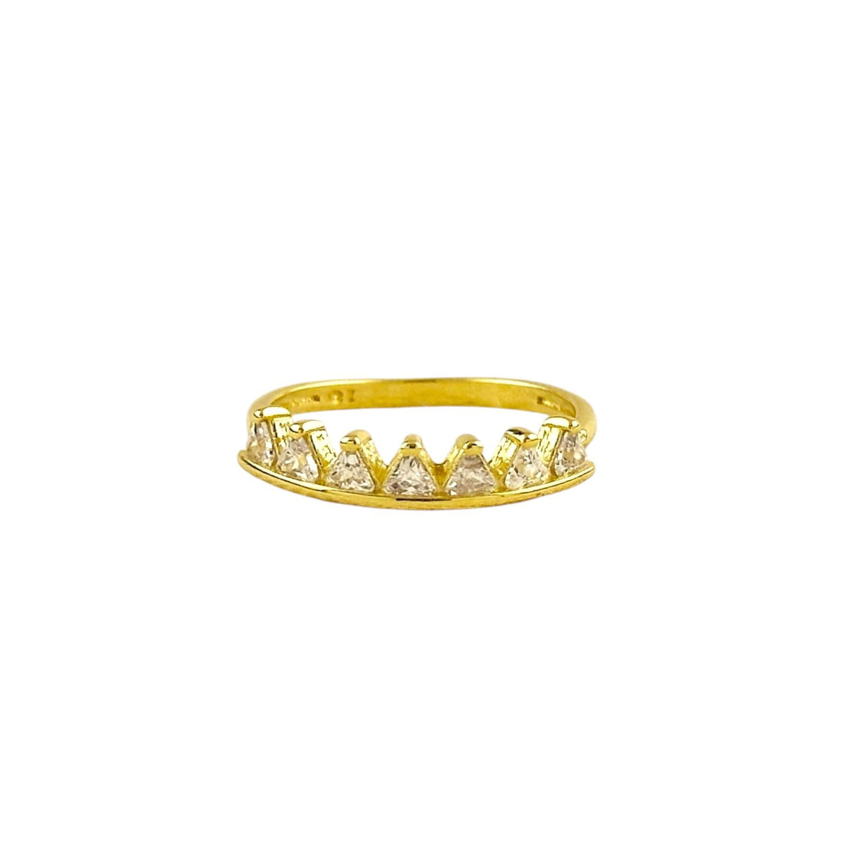 CZ Stones Crown Design Ring in 18K gold-filled