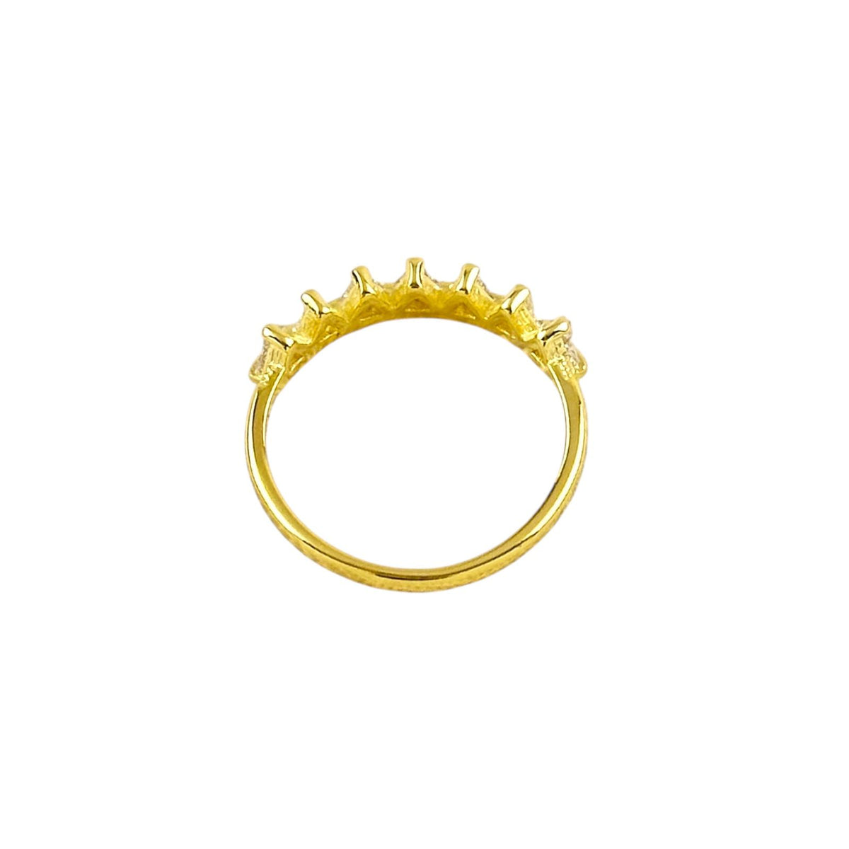 CZ Stones Crown Design Ring in 18K gold-filled, view 4