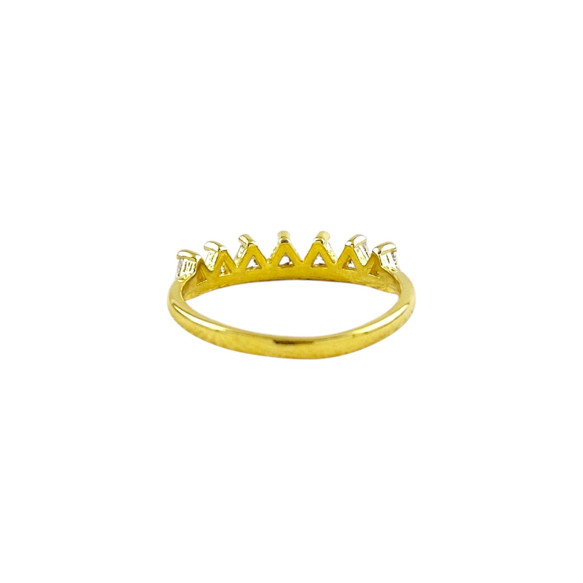 CZ Stones Crown Design Ring in 18K gold-filled, view 6