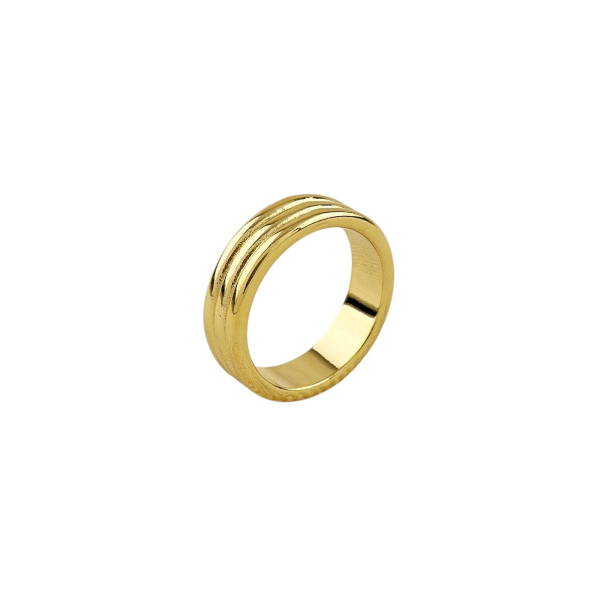 Triple Rail Band Ring in 18K gold-filled