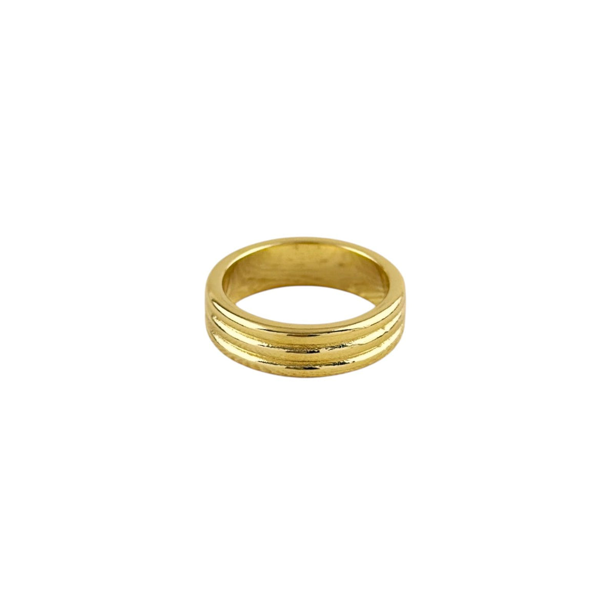 Triple Rail Band Ring in 18K gold-filled, view 3