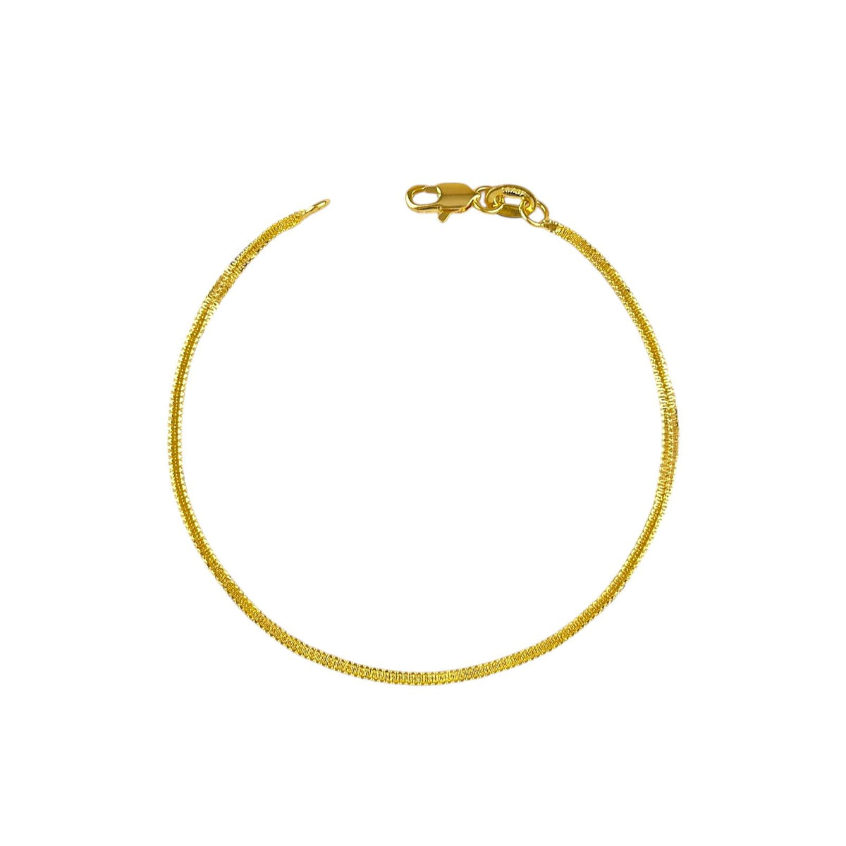 Square Rope Chain 2mm Bracelet in 18K gold-filled