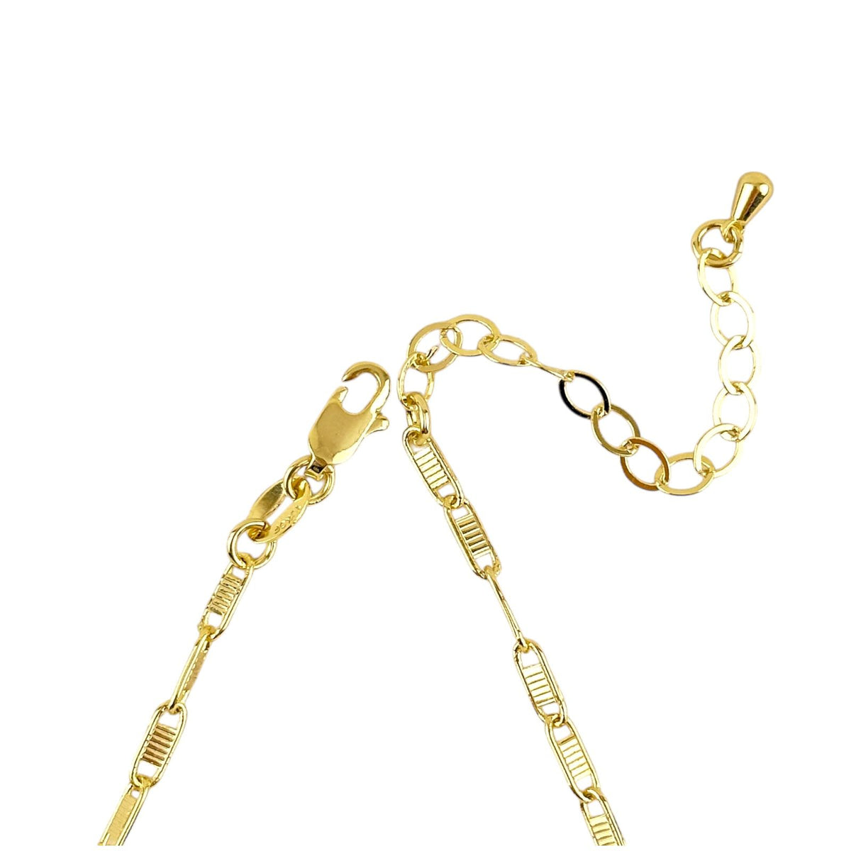 Textured Plate Link Chain Necklace in 18K gold-filled, view 5