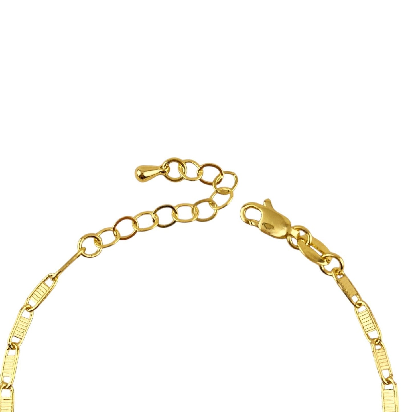 Textured Plate Link Chain 18k Gold Filled Anklet