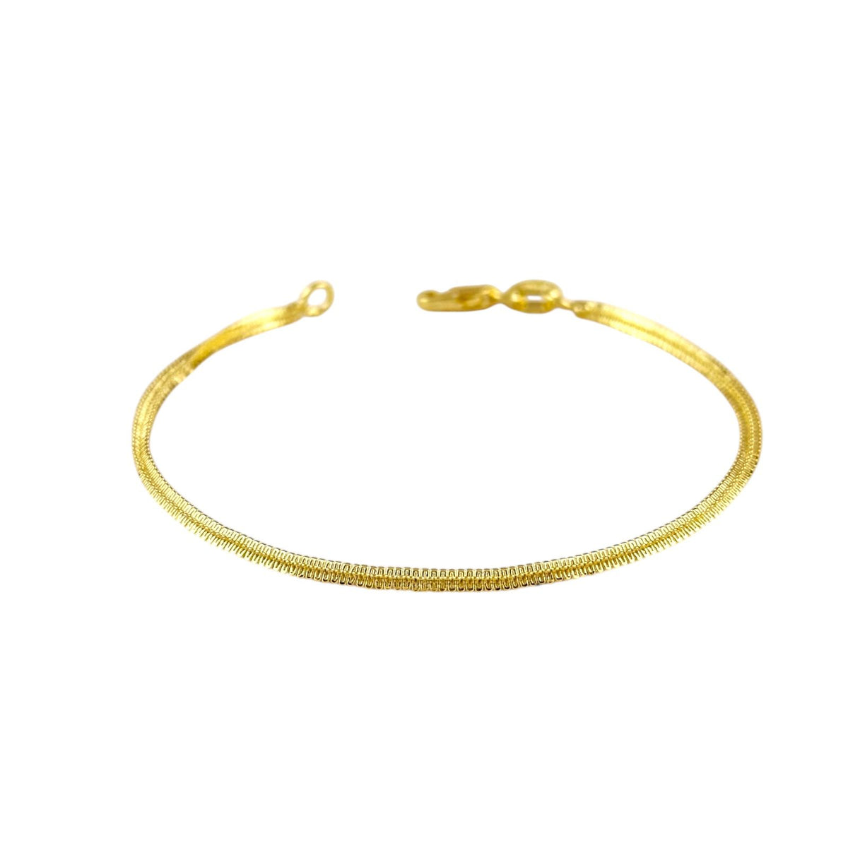 Square Rope Chain 2mm Bracelet in 18K gold-filled, view 2