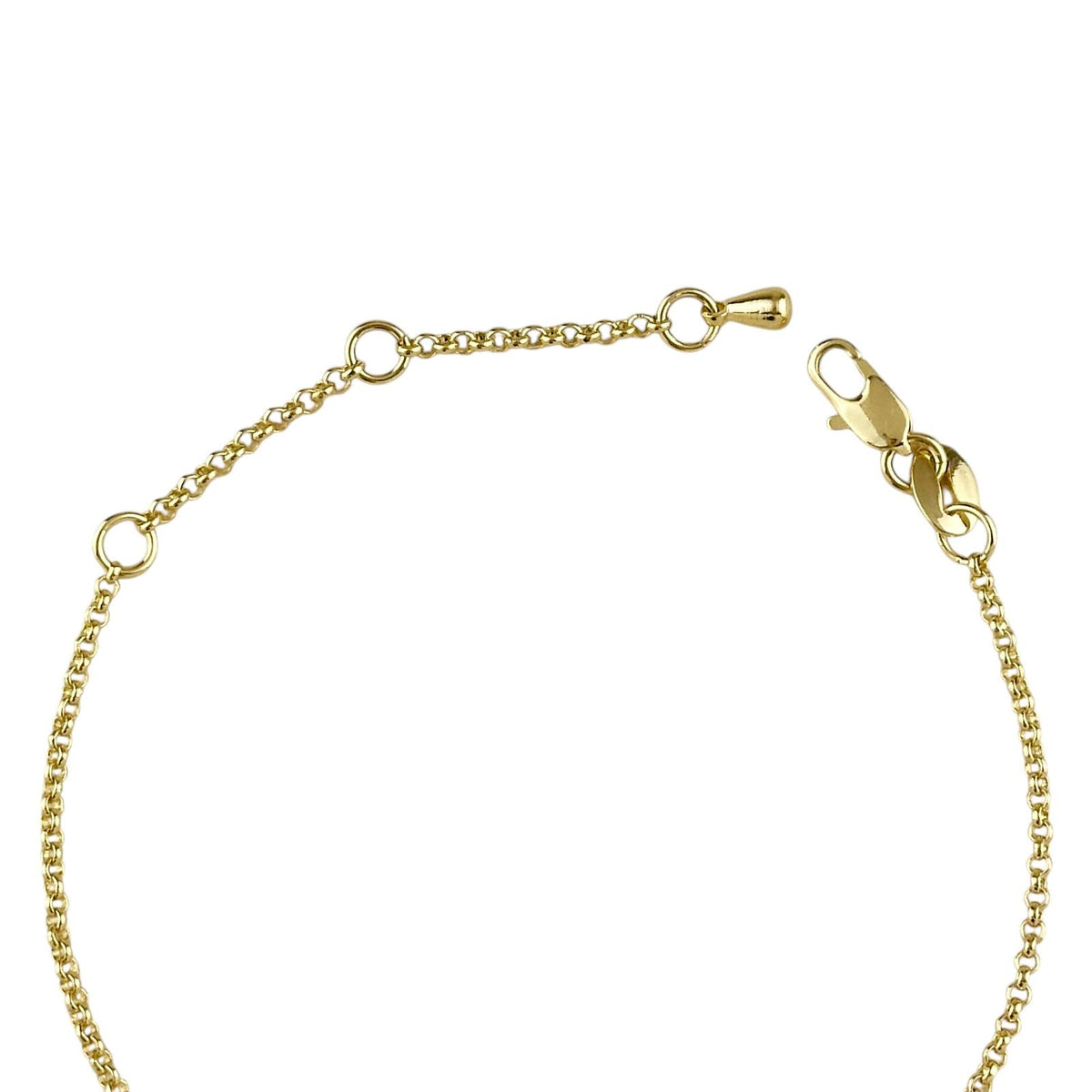 Birthstone Round Bezel CZ Bracelet in 18K gold-filled, view 6