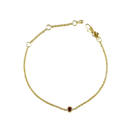 CZ Birthstone 18k Gold Filled Chain Bracelet