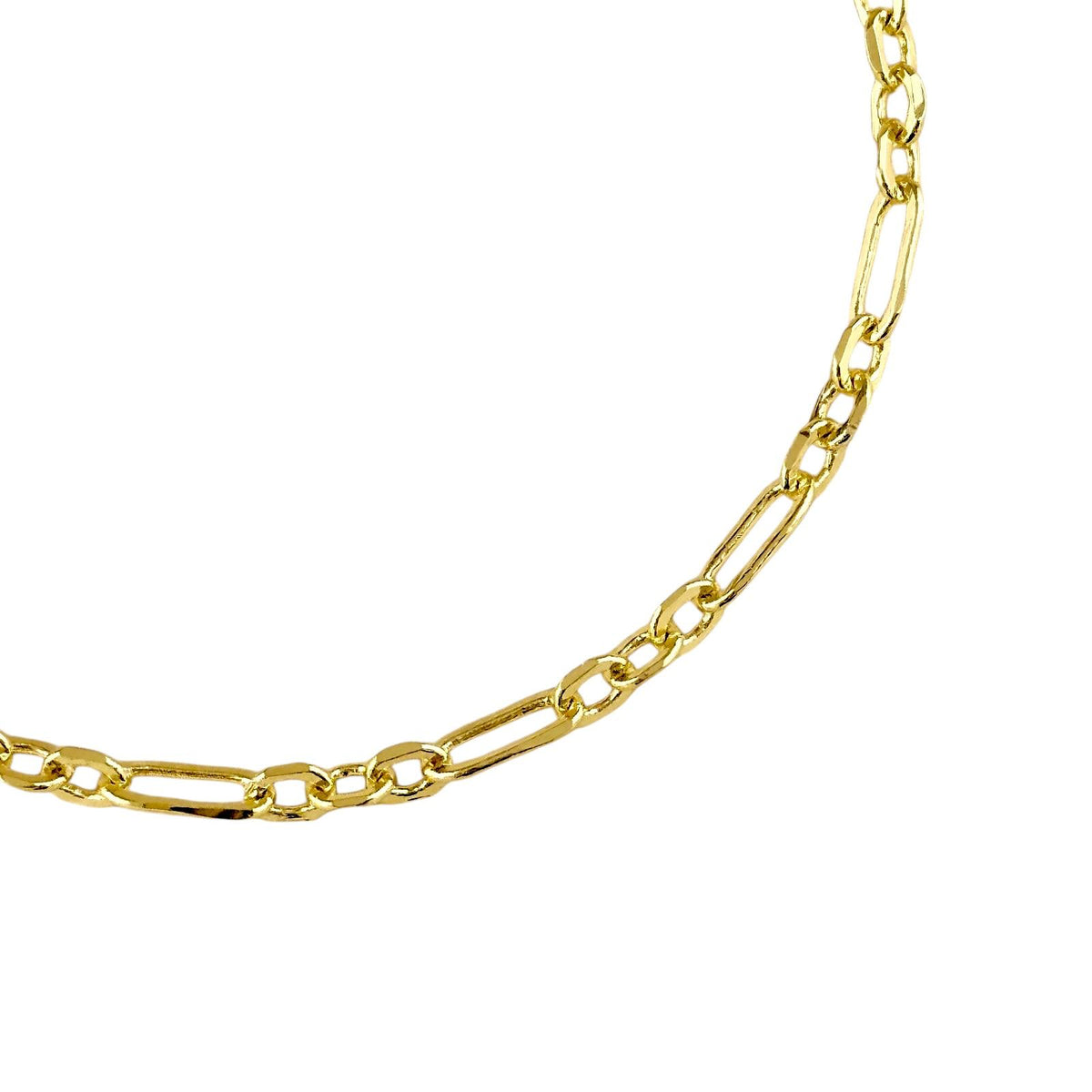 Figaro Link Chain Bracelet in 18K gold-filled, view 4