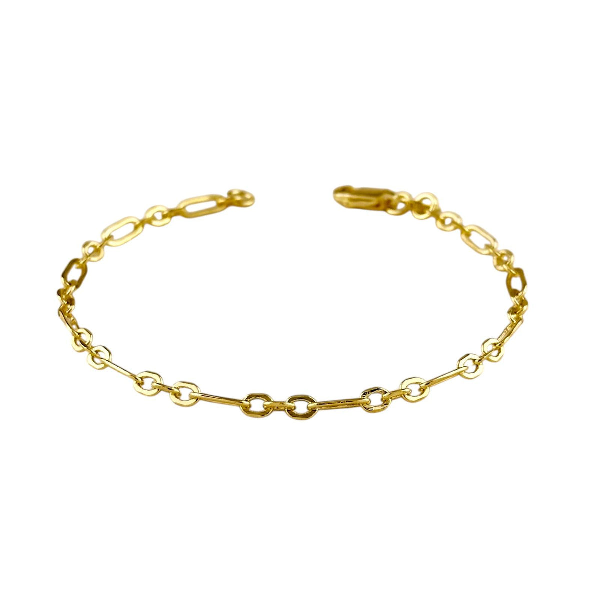 Figaro Link Chain Bracelet in 18K gold-filled, view 3