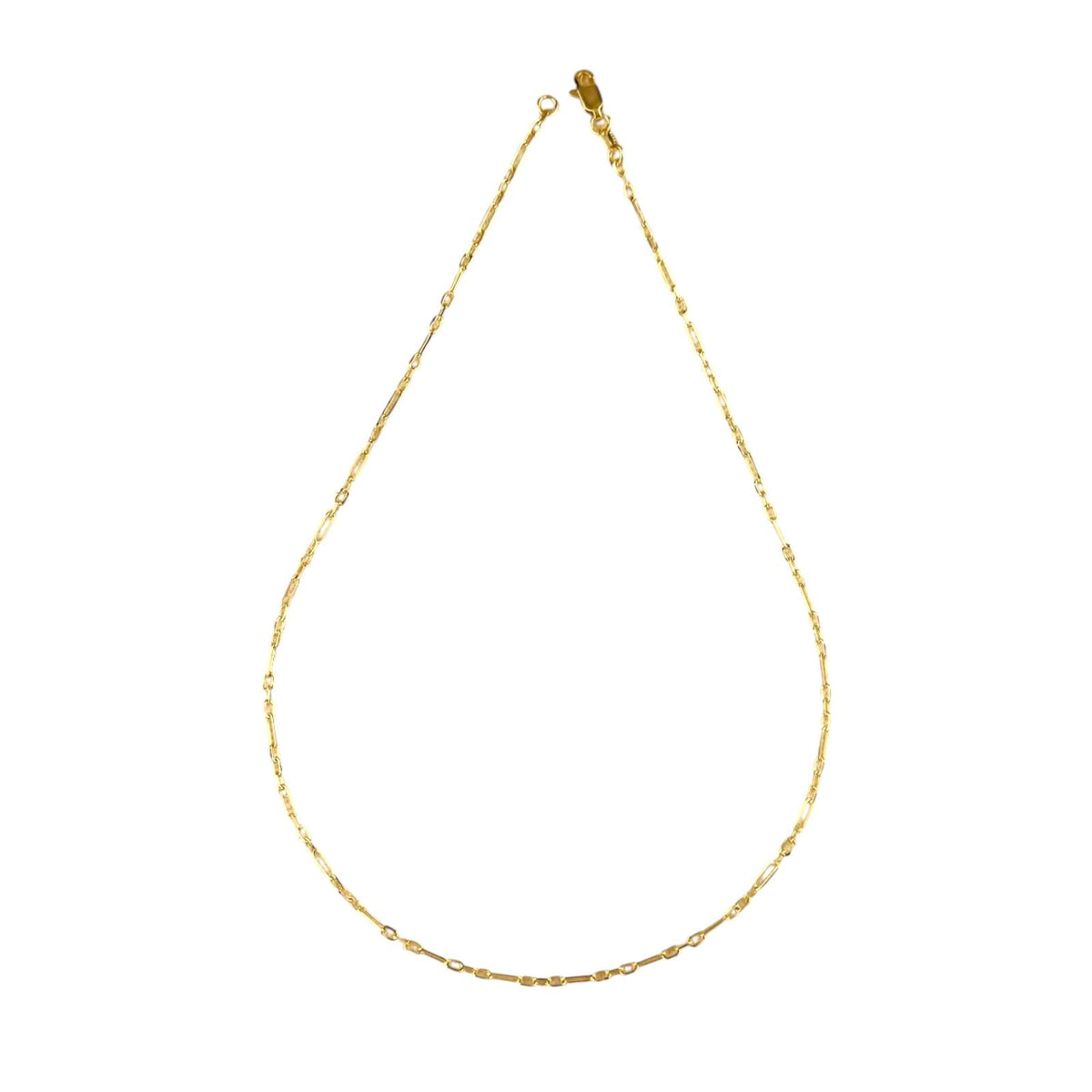 3x1 Paperclip Link Chain 2.1mm Necklace in 18K gold-filled, view 3