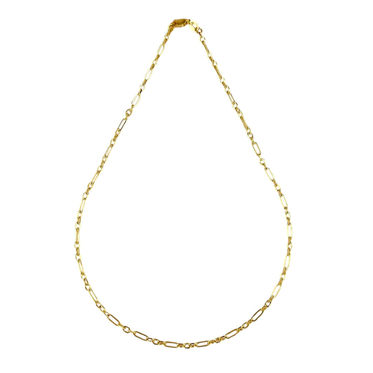 Figaro Link Chain Necklace in 18K gold-filled, view 2