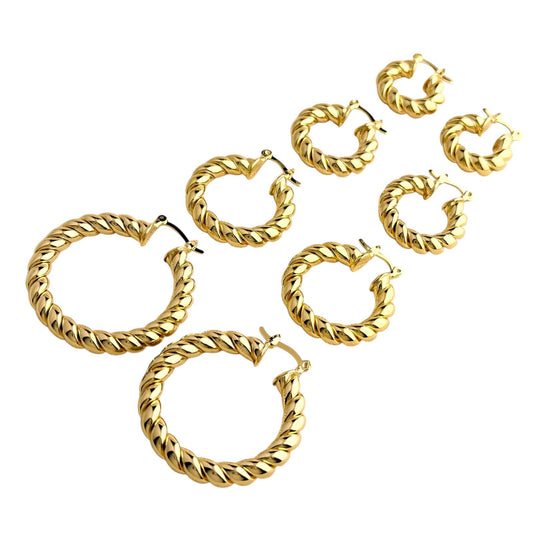 Chunky Twisted Hoop 18k Gold Filled Earrings