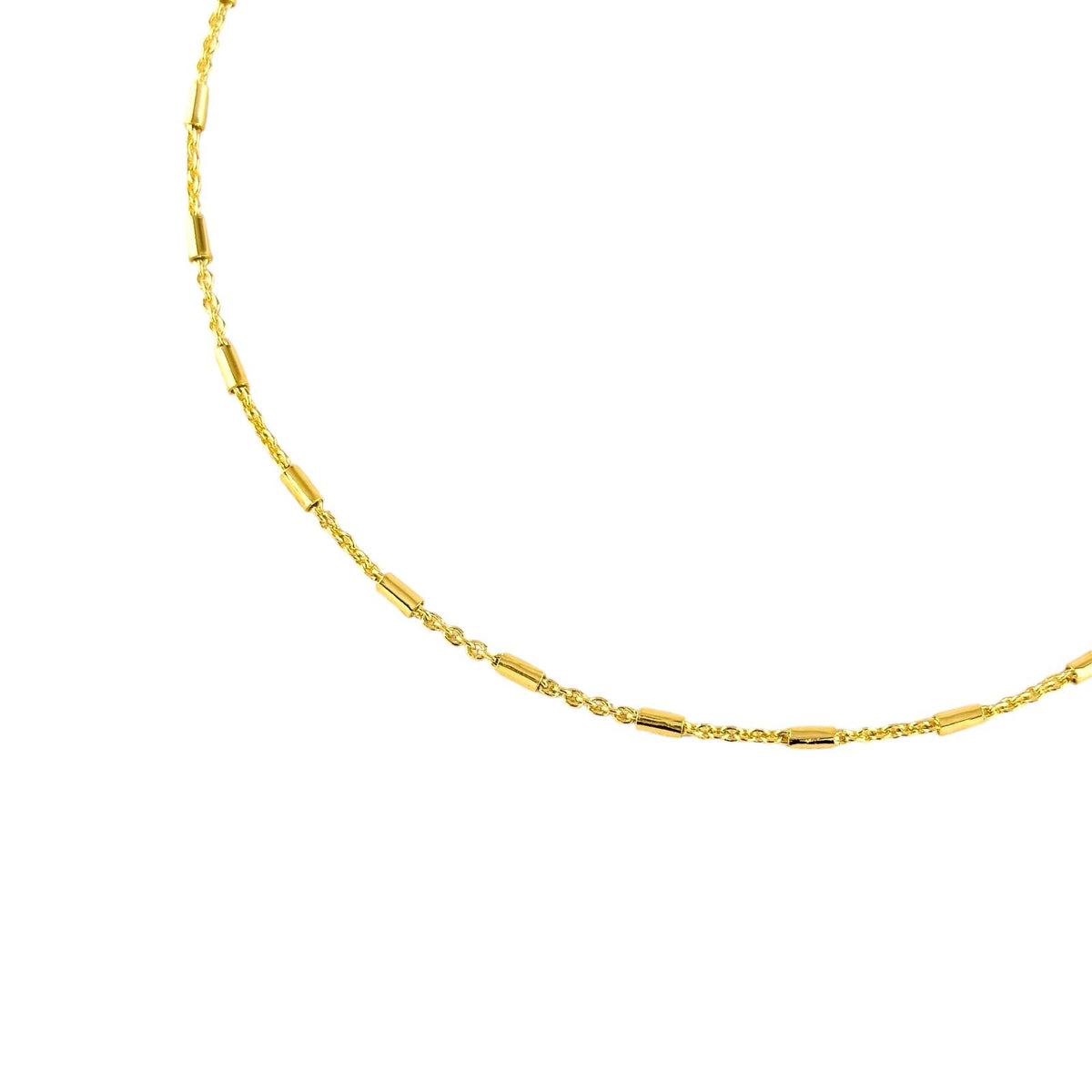Tube Bar Cable Chain Necklace in 18K gold-filled, view 3