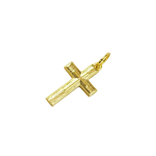 Textured Cross 28mm 18k Gold Filled Pendant