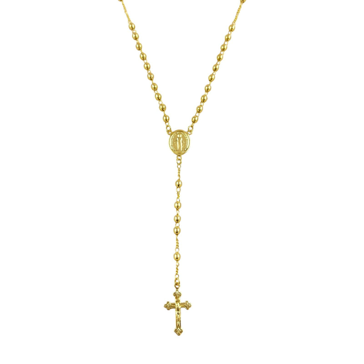 Classic Rosary 3.3mm Necklace in 18K gold-filled