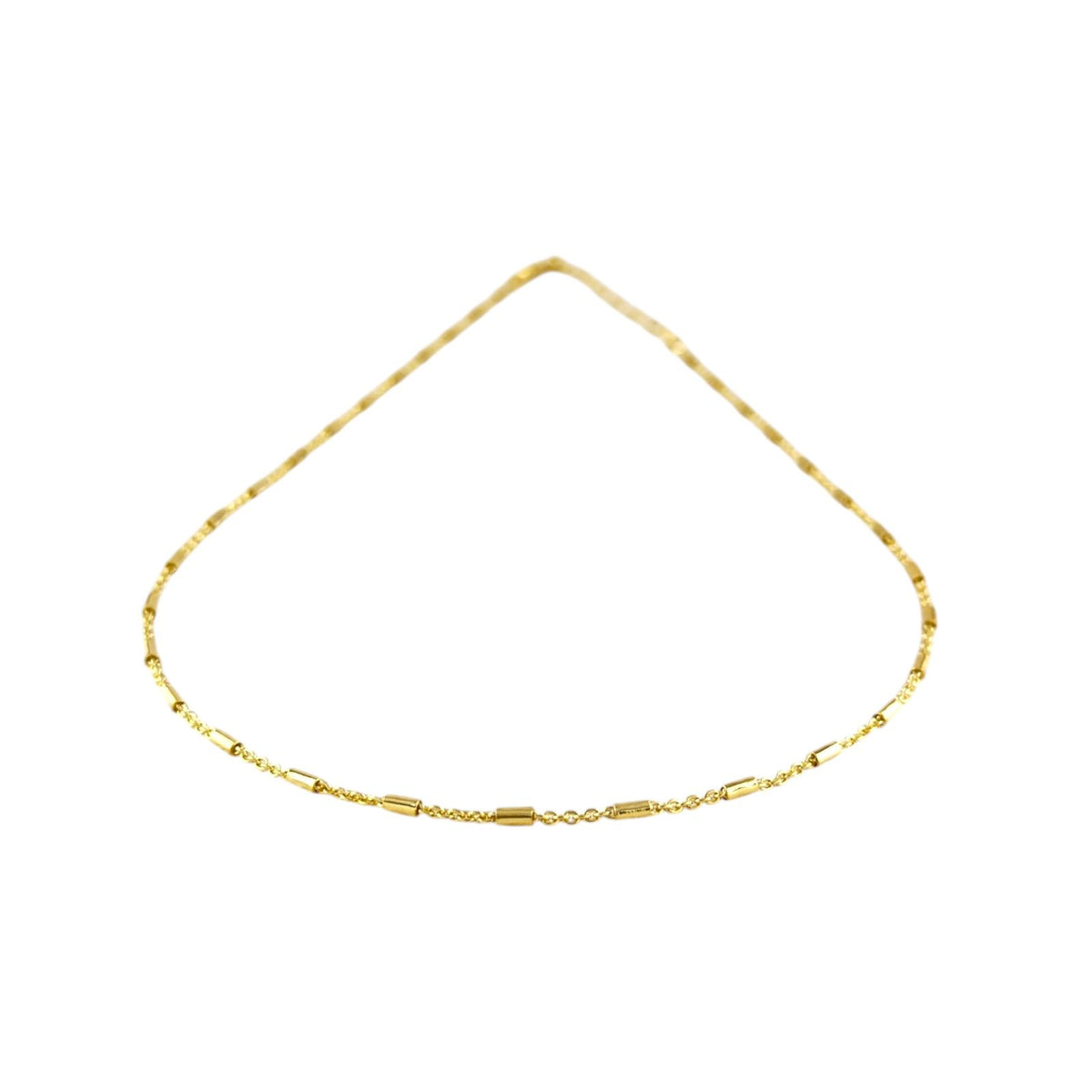 Tube Bar Cable Chain Necklace in 18K gold-filled