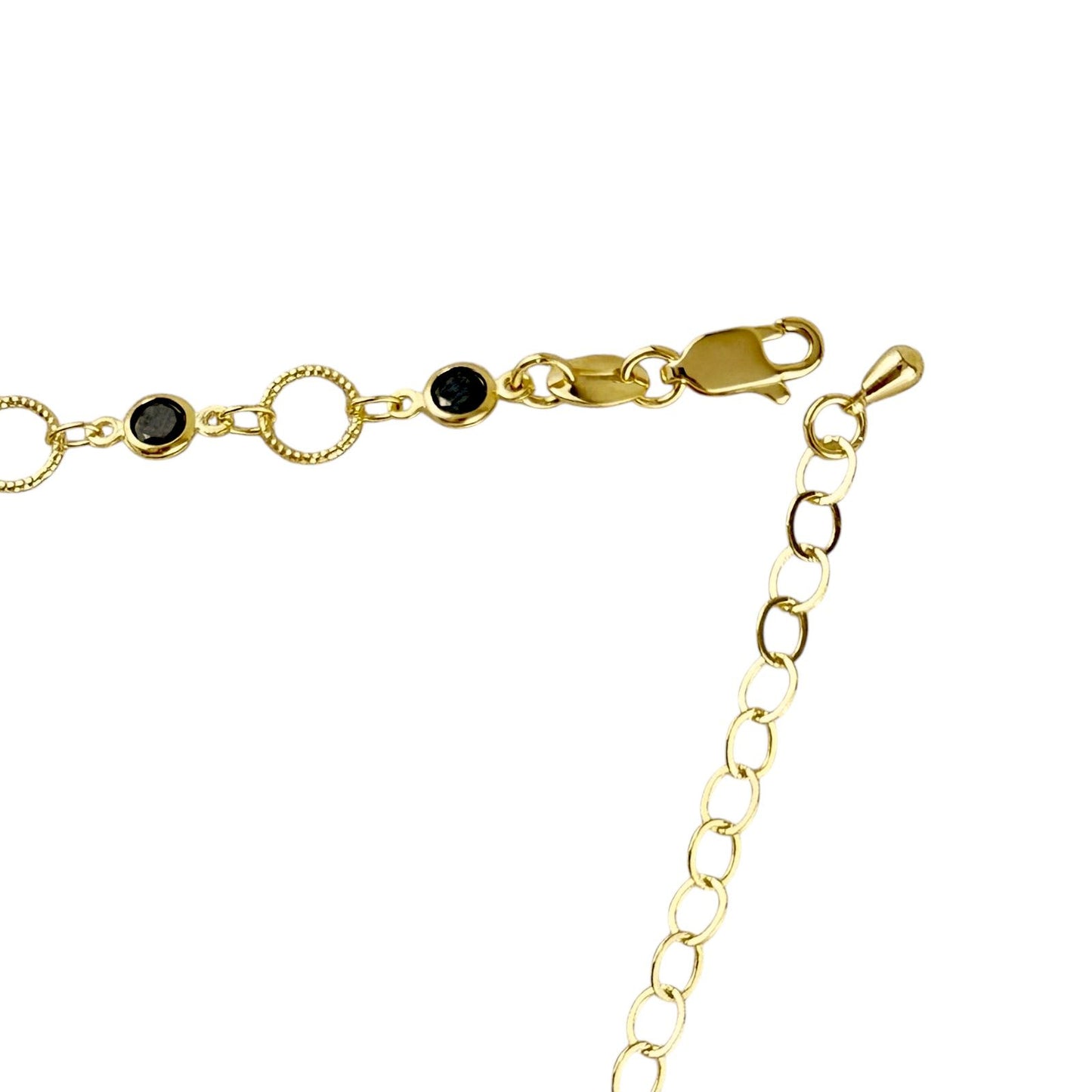 Black CZ Circles Choker 18k Gold Filled Necklace