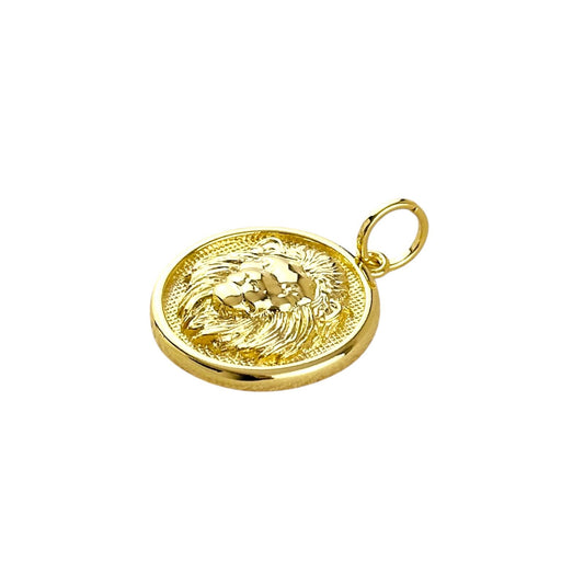 Lion Medallion 20mm 18k Gold Filled Pendant