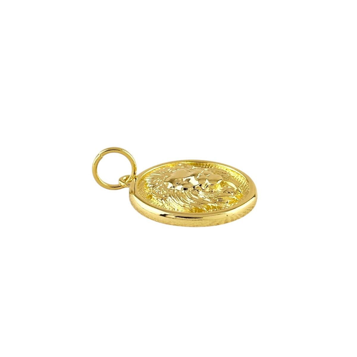 Lion Medallion 20mm Pendant in 18K gold-filled, view 4
