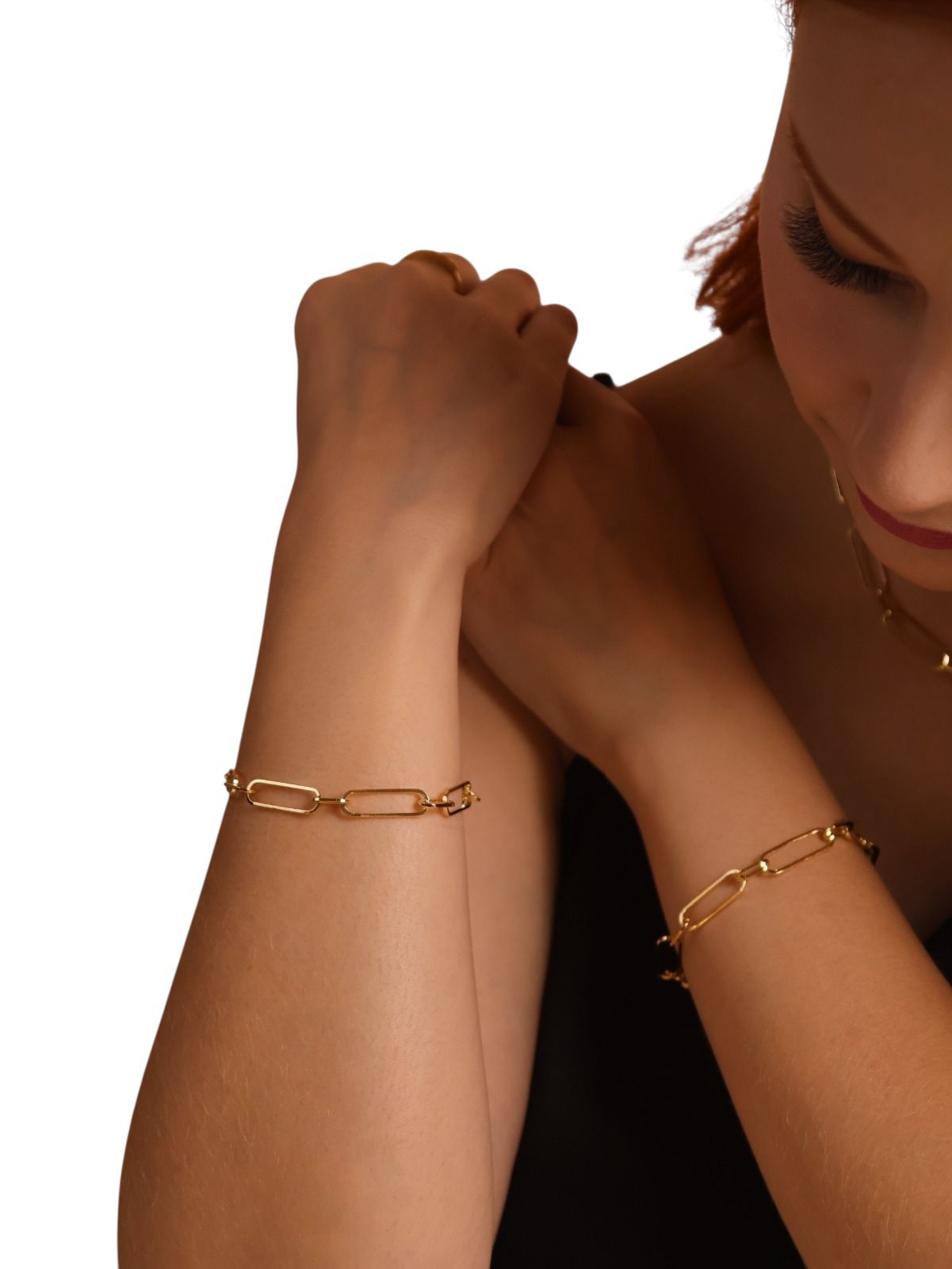 Chunky Paperclip Link Chain 18k Gold Filled Bracelet