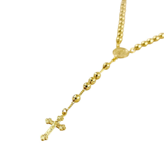 4.5mm Beads Rosary 18k Gold Filled Necklace