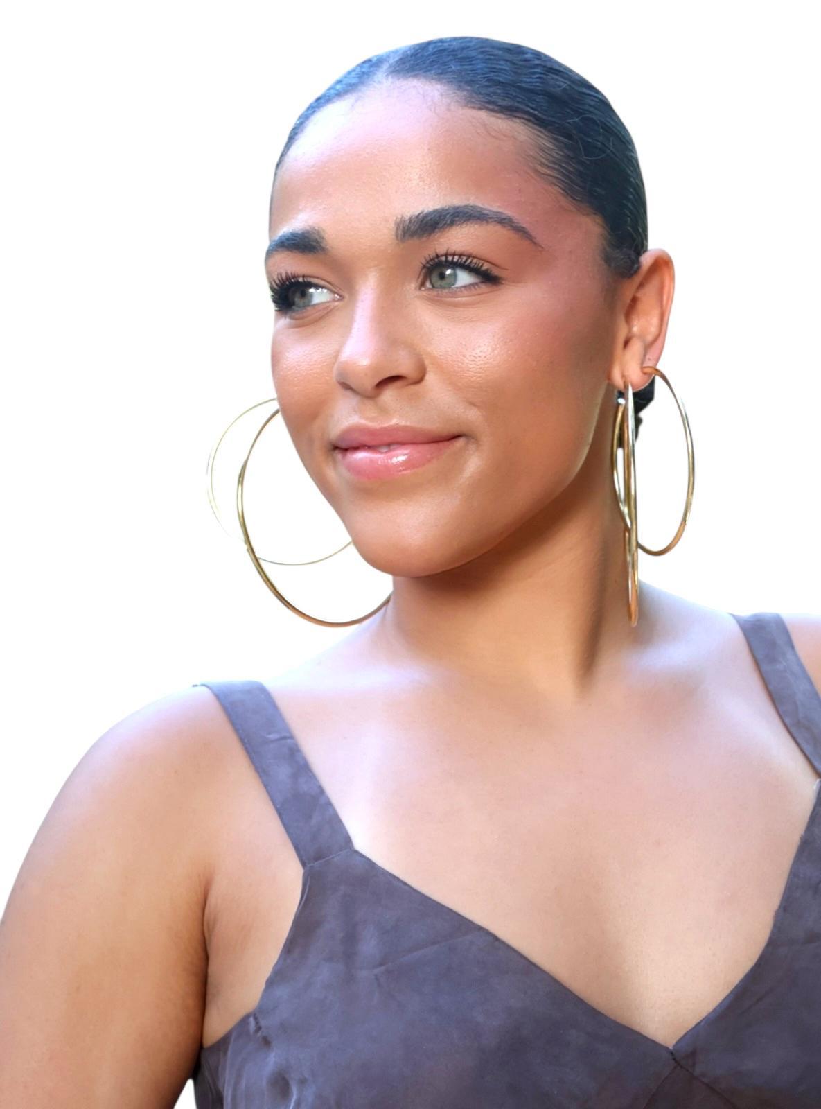 Classic Hoop 80mm Earrings in 18K gold-filled, view 3