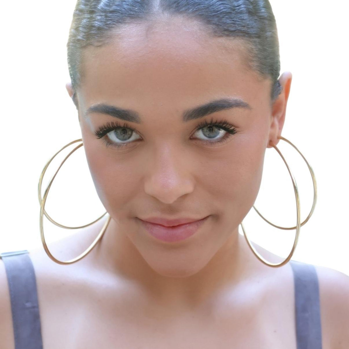 Oversized Hoop 105mm Earrings in 18K gold-filled, view 4