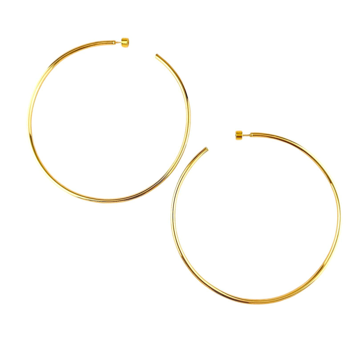 Oversized Hoop 105mm Earrings in 18K gold-filled, view 2