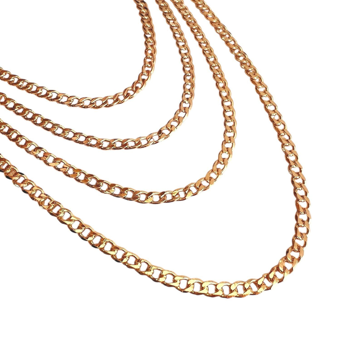5mm Cuban Link Chain Necklace in 18K gold-filled, view 4