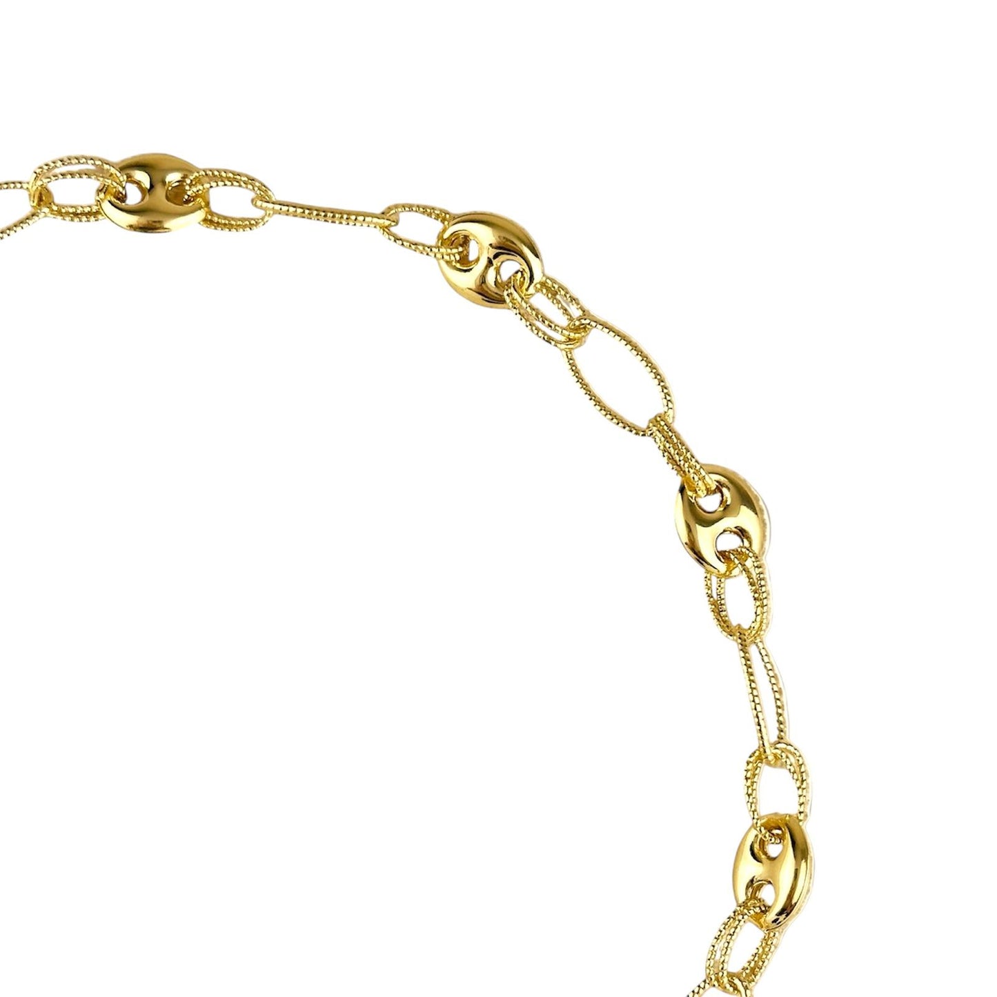 Mariner Oval Interlocking Link With Snap Clasp Chain 18k Gold Filled Necklace