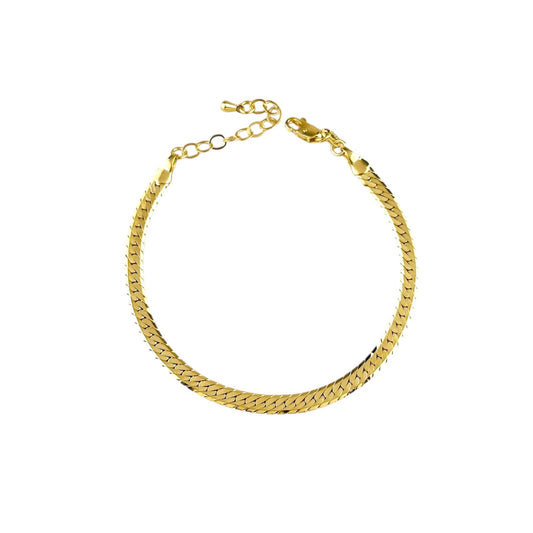 3mm Diamond Cut Herringbone 18K Gold Filled Bracelet
