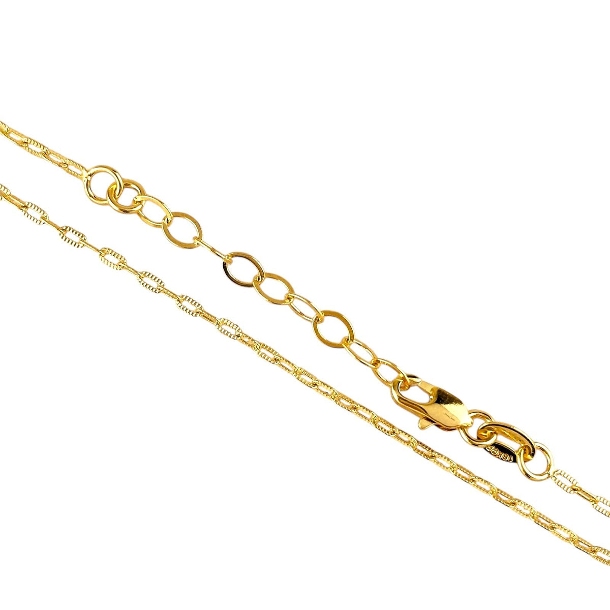 Diamond Cut Paperclip Chain Necklace in 18K gold-filled, view 4