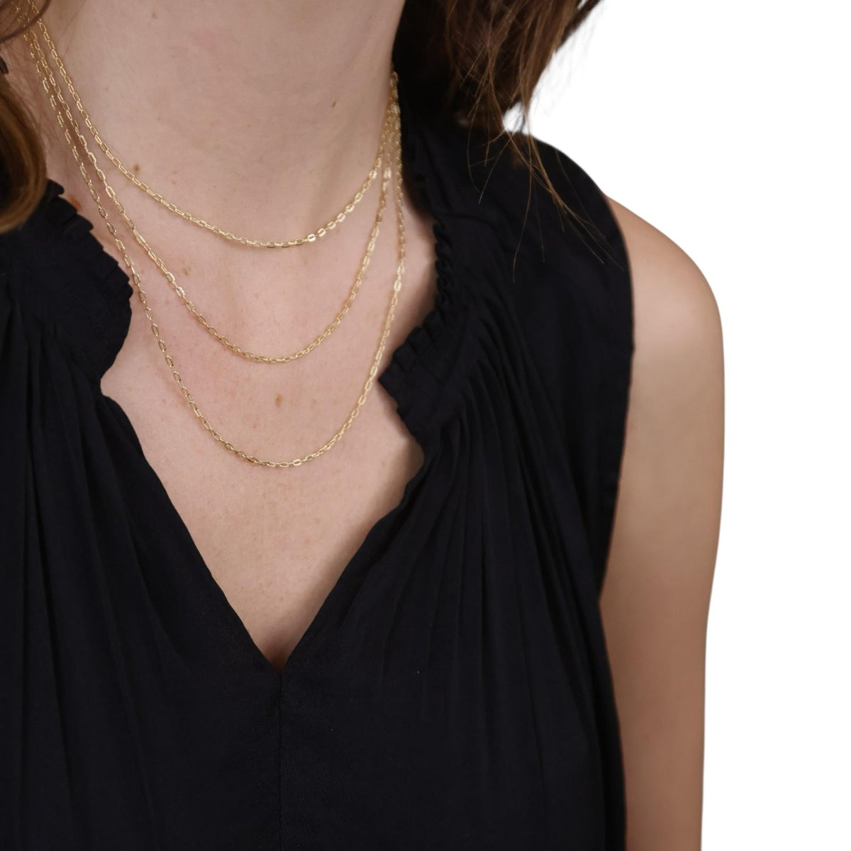 Diamond Cut Paperclip Chain Necklace in 18K gold-filled, view 6