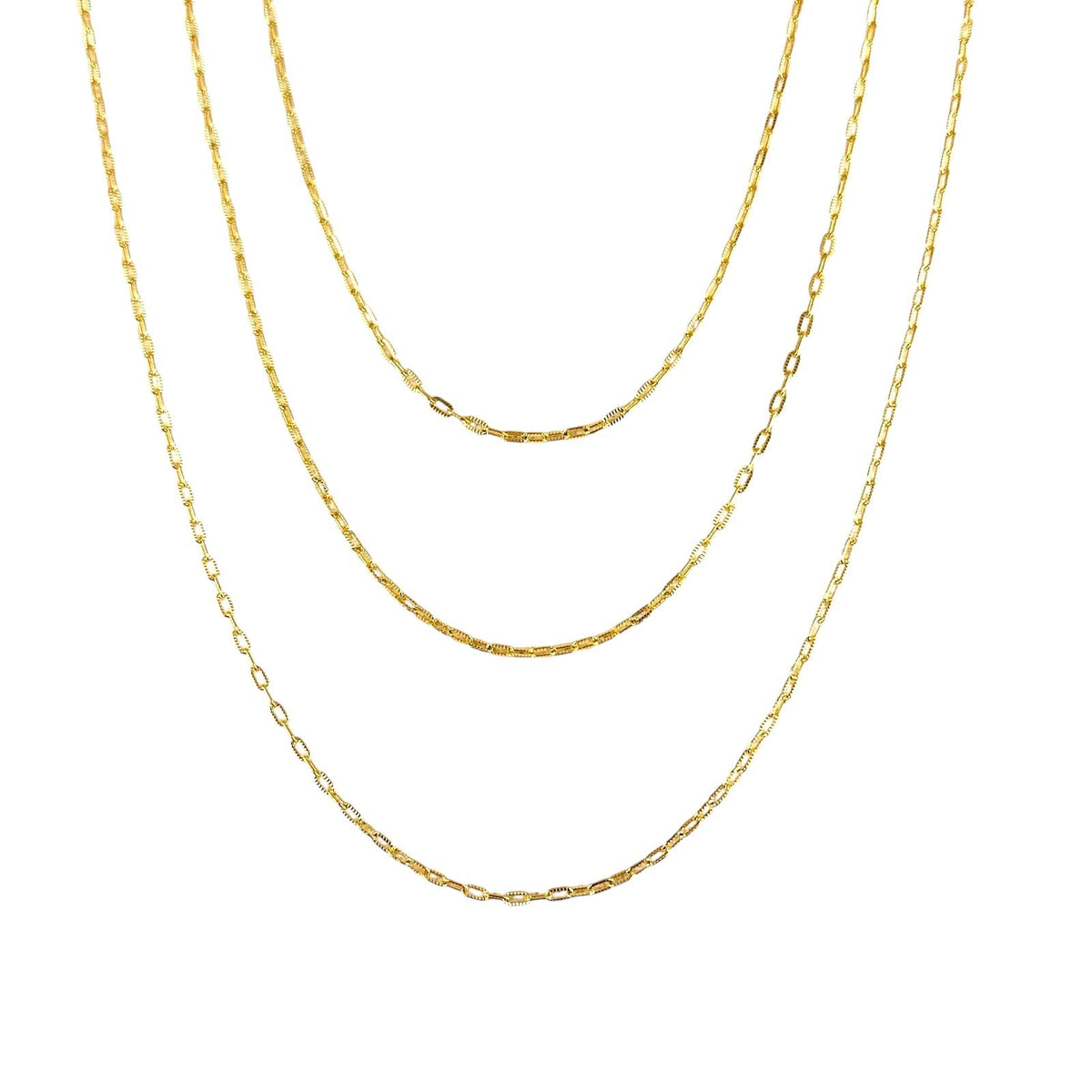 Diamond Cut Paperclip Chain Necklace in 18K gold-filled