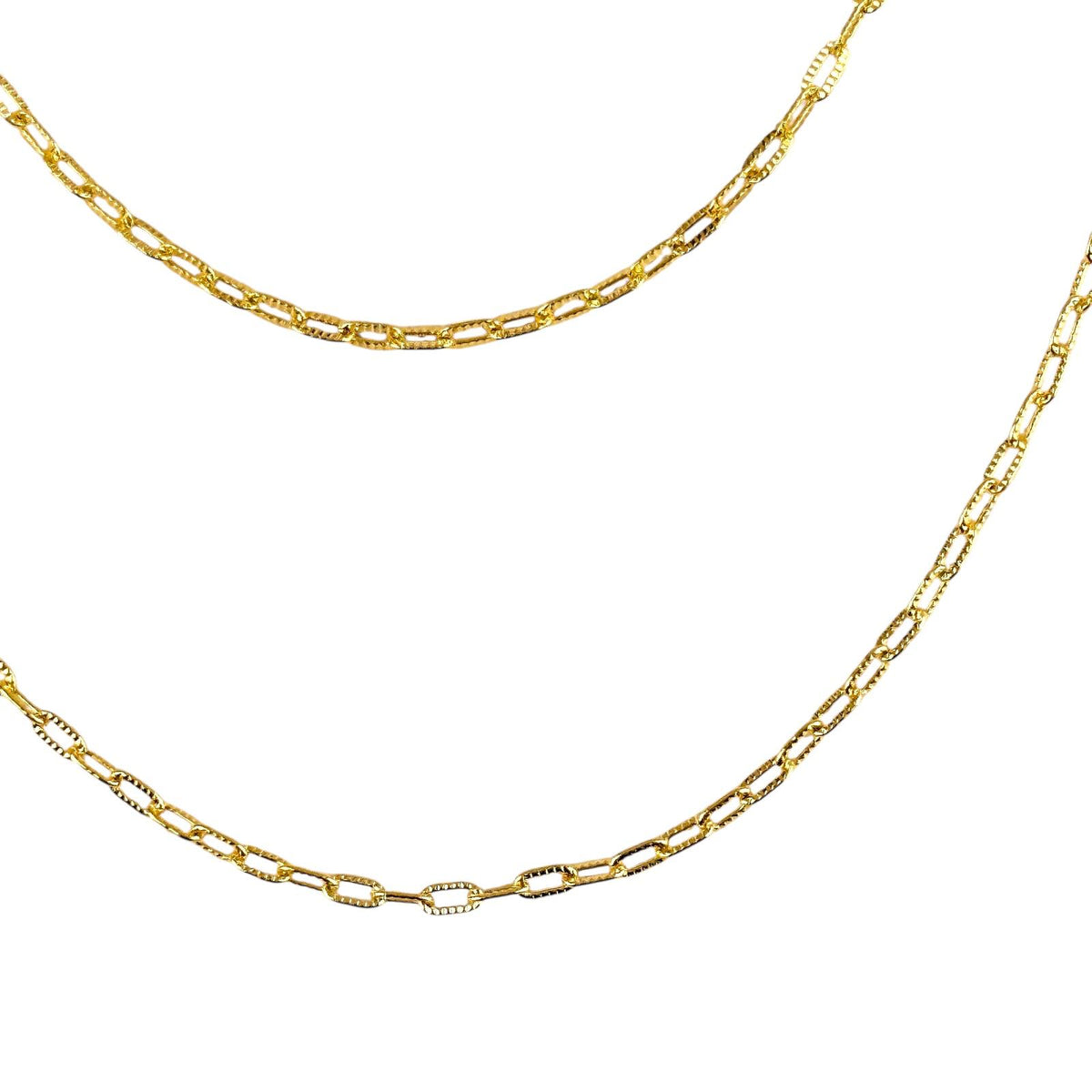 Diamond Cut Paperclip Chain Necklace in 18K gold-filled, view 3