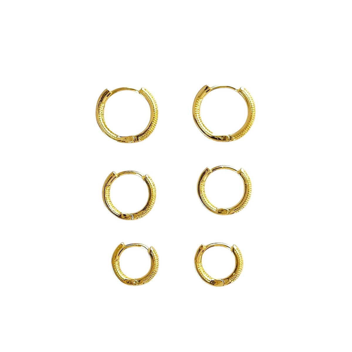 Inside-Out CZ Huggie Hoop Earrings in 18K gold-filled, view 9