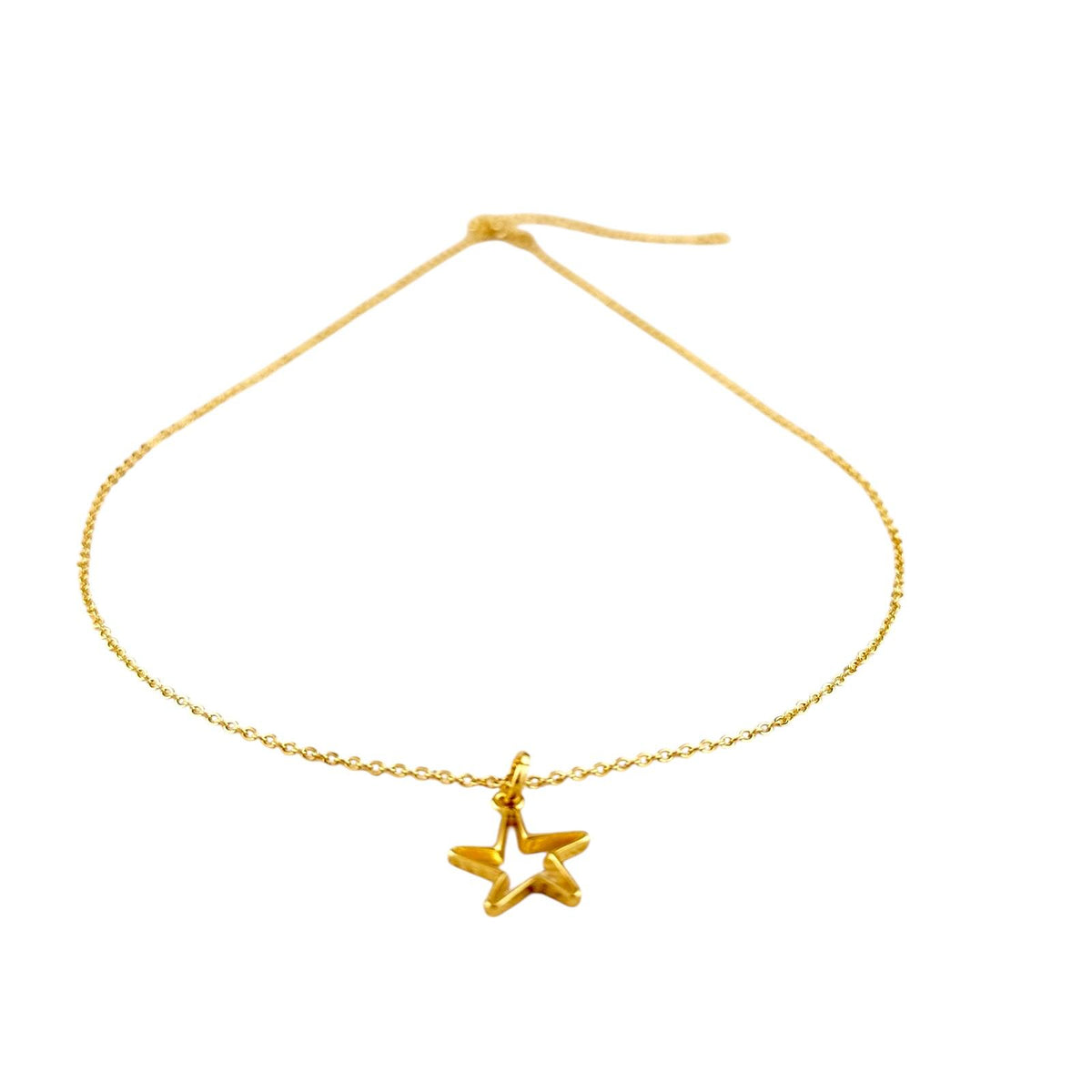 Open Star Pendant Necklace in 18K gold-filled, view 4