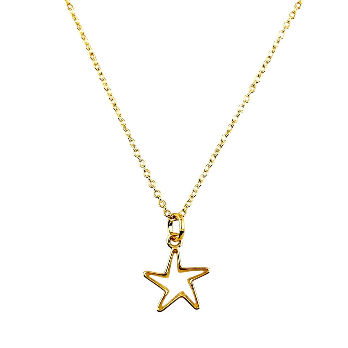 Open Star Pendant Necklace in 18K gold-filled