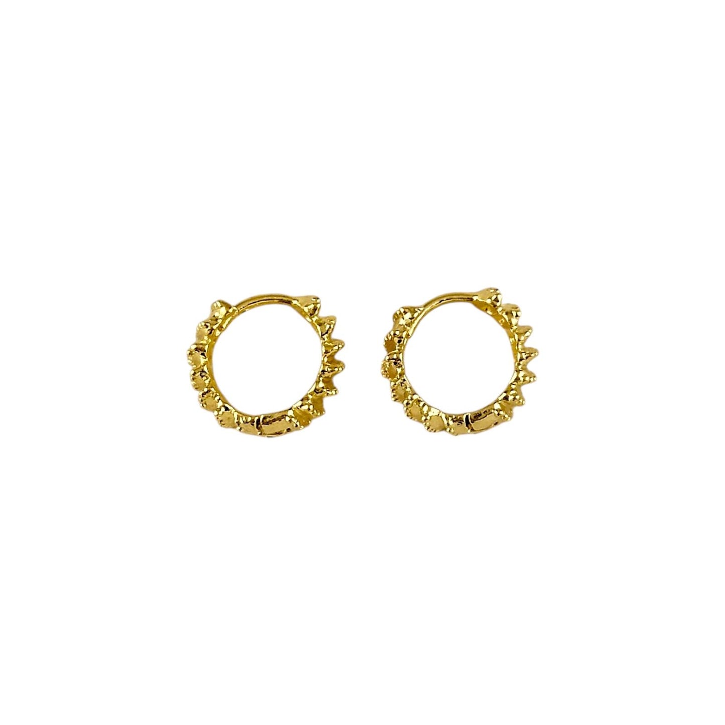 Grooved Swirl Huggie Hoop 18k Gold Filled Earrings
