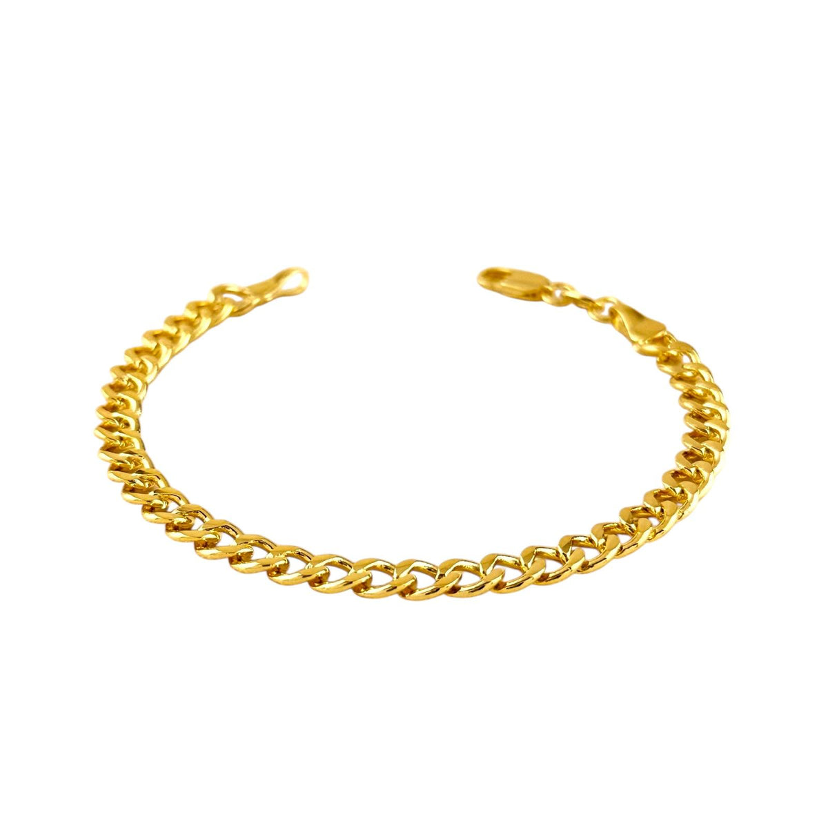 Cuban Link Chain 5mm Bracelet in 18K gold-filled, view 5