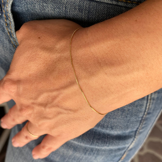 Box Chain 0.5mm 18K Gold Filled Bracelet