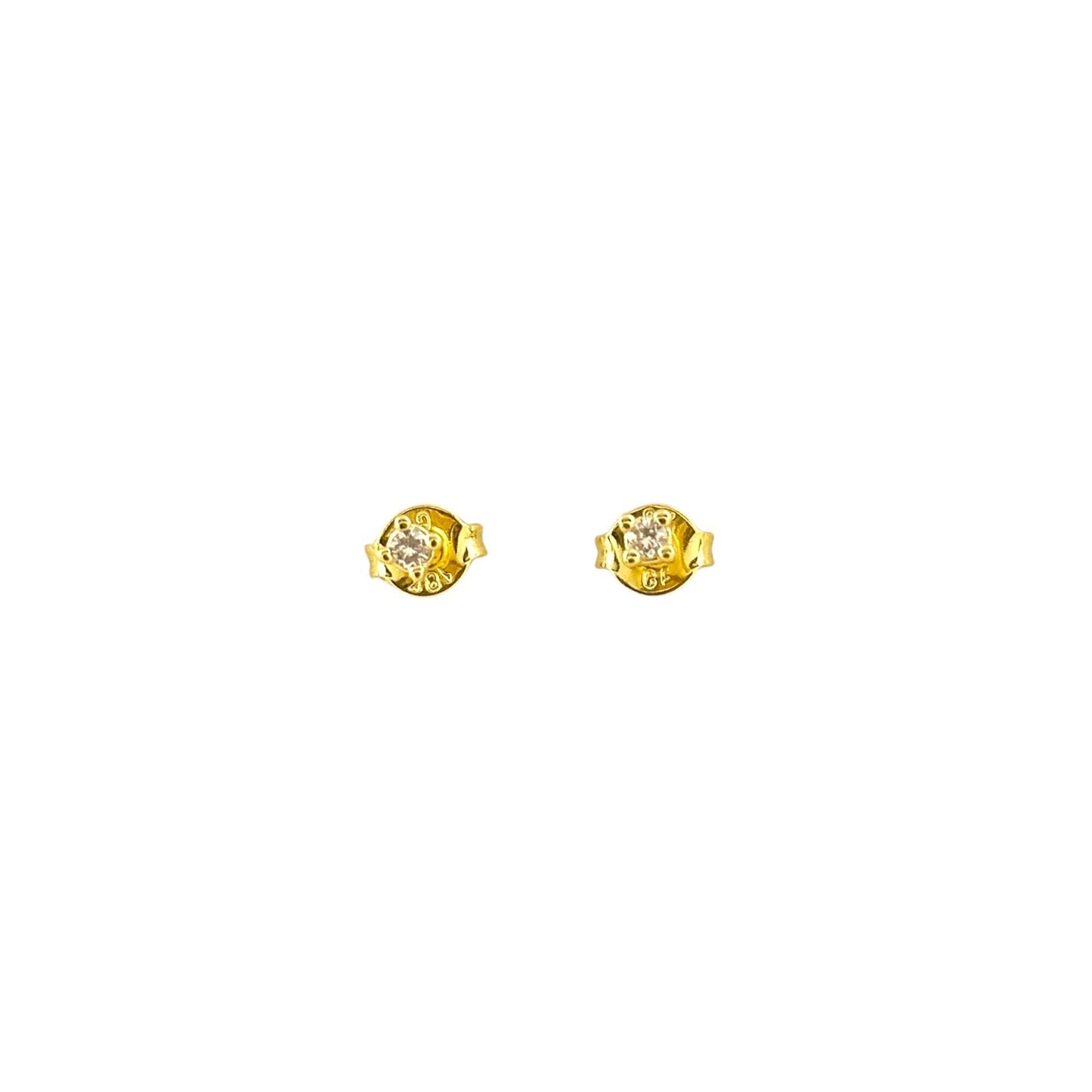 2mm CZ Stud 18k Gold Filled Earrings