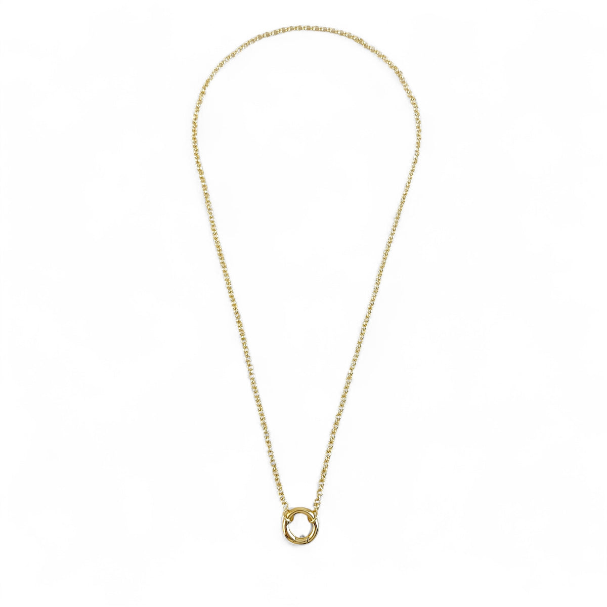 18K Gold Filled rolo chain with carabiner clasp product view