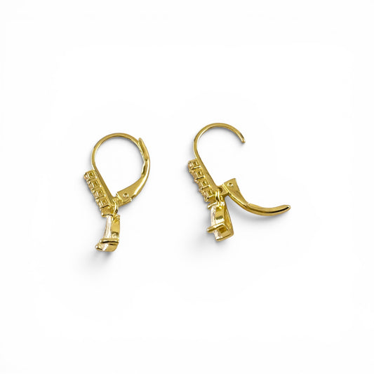 18K Gold Filled drop earrings showing lever back closure