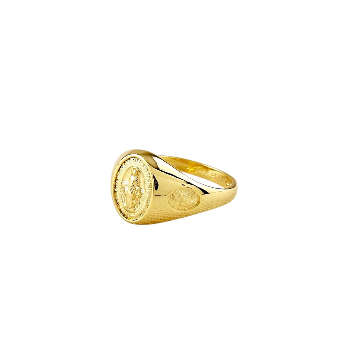 Lady of Grace Medal Ring in 18K gold-filled, view 5
