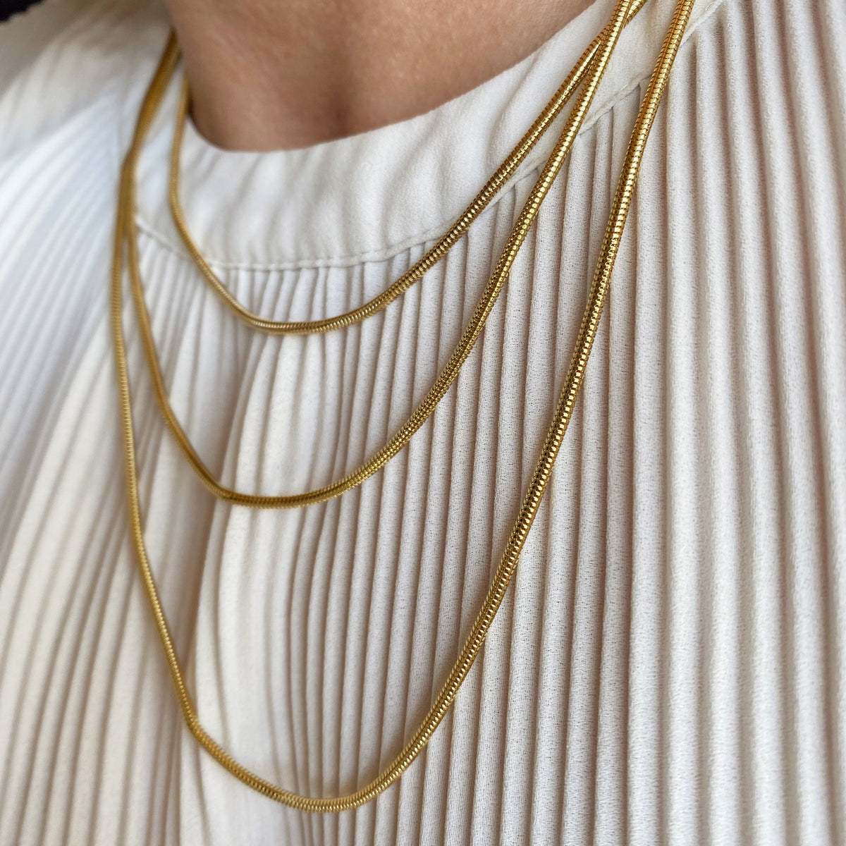 18K Gold Filled 1.9mm Rounded Snake Chain
