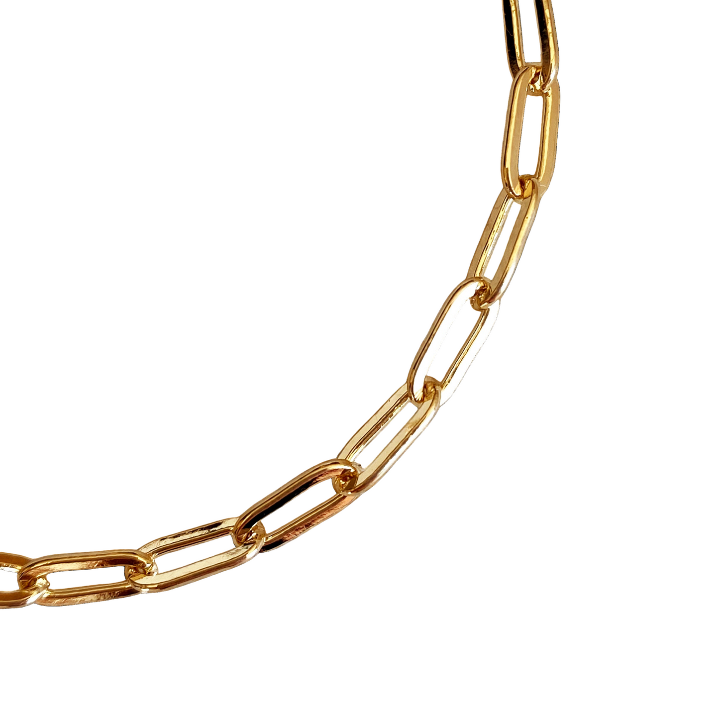 Paperclip Link Chain 18k Gold Filled Bracelet
