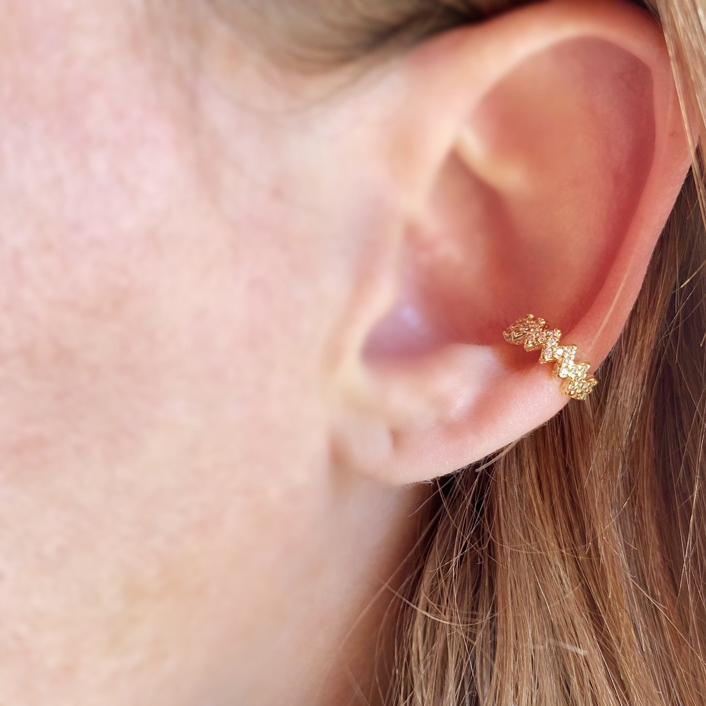 Zig Zag CZ 18K Gold Filled Ear Cuff